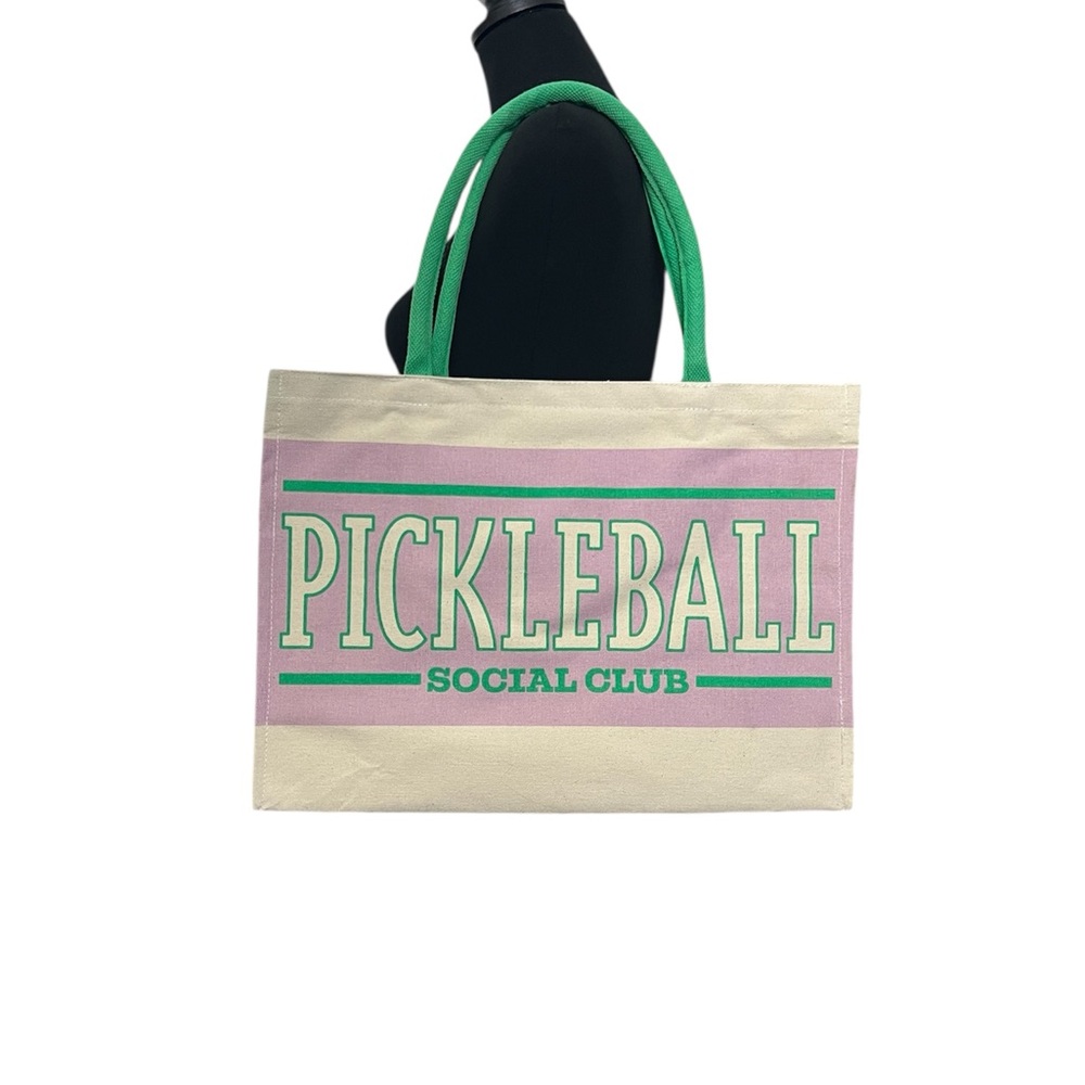 NWT Pickleball Social Club All Seasons Structured Recyled Cotton Tote Bag